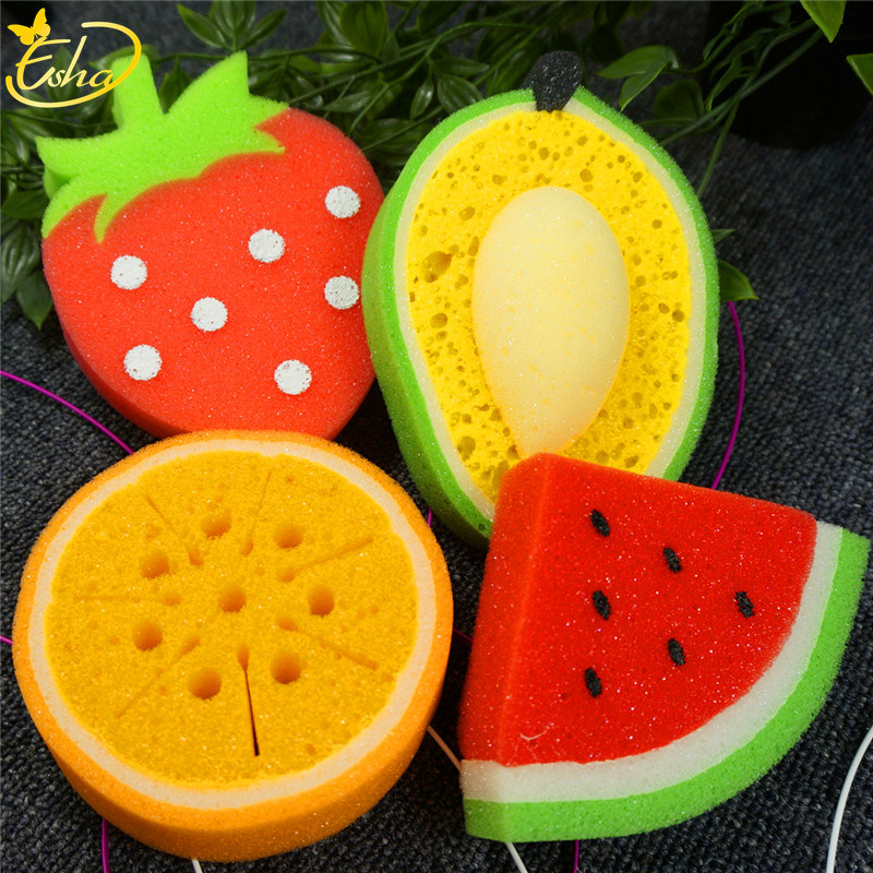 Children Cute Fruit Sponge Animal Sponge Baby Bath Shower Sponge