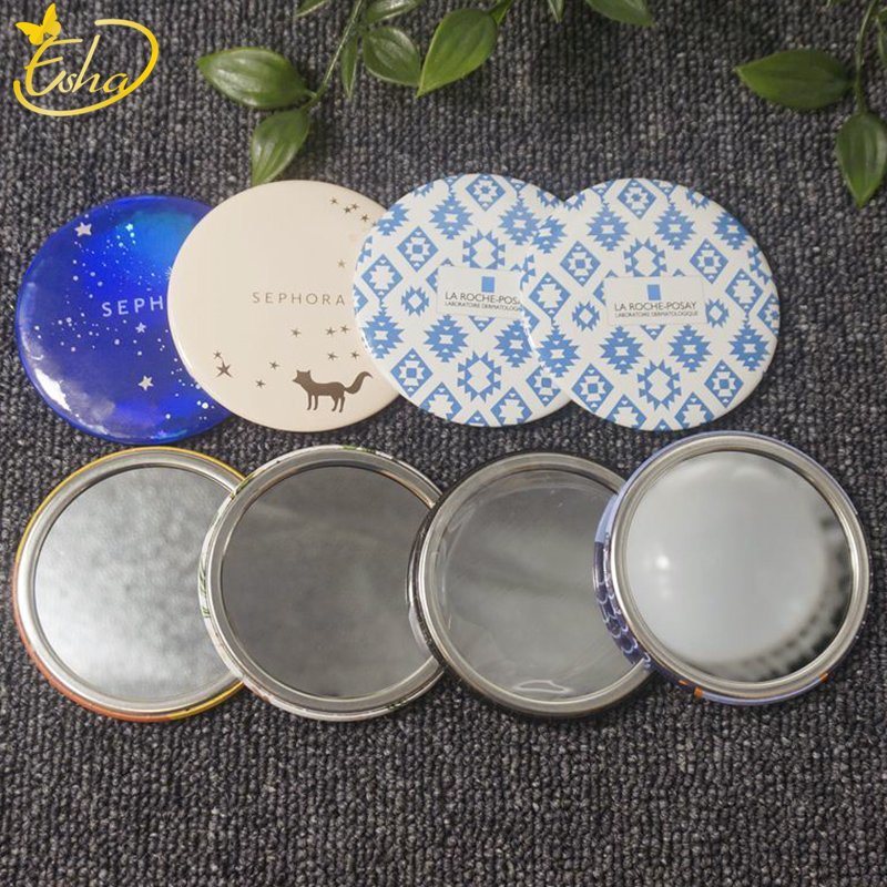 Round Cartoon Pocket Beauty Hand Mirror for Makeup