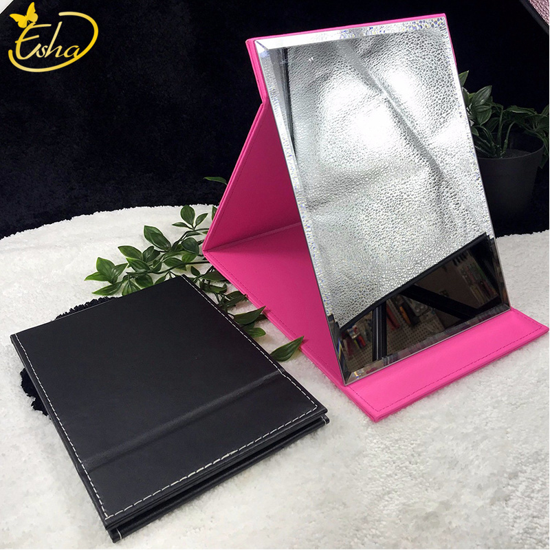 Folding PU Leather Cosmetic Mirror
