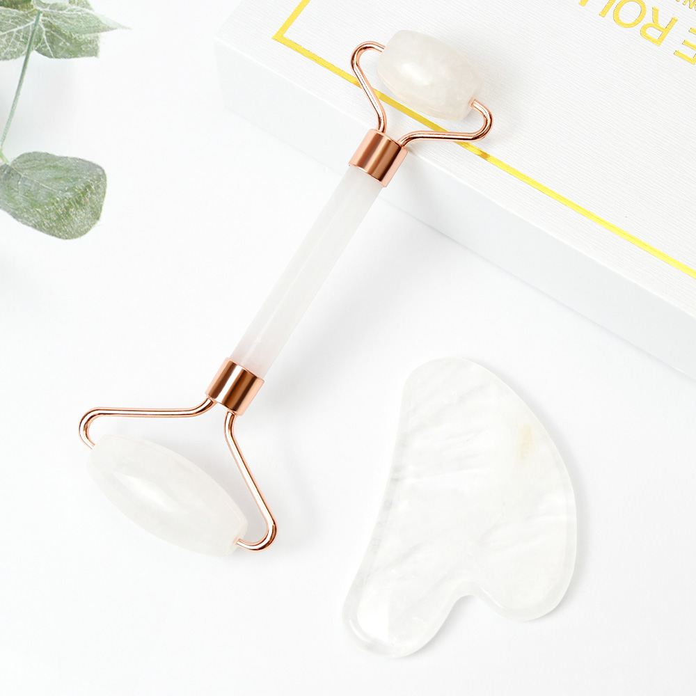 Handheld Roller Guasha for Beauty Facial Jade Roller Set