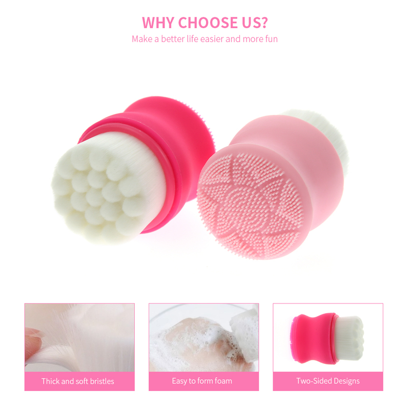 Double Side Soft Silicone Facial Cosmetic Cleansing Brush