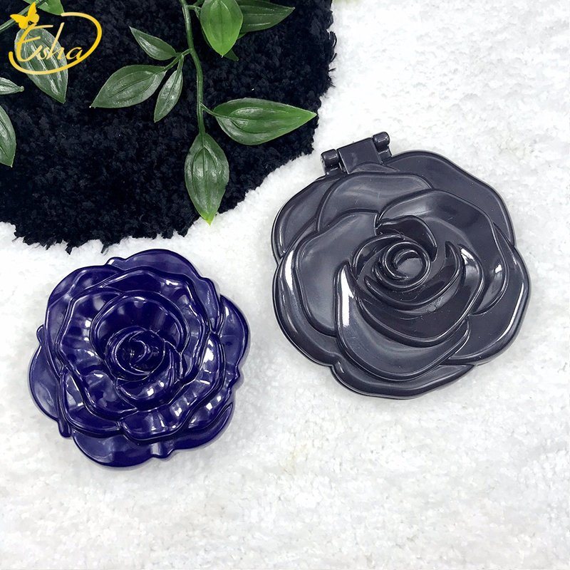 Flower Rose Plastic Cosmetic Make up Pocket Mirror