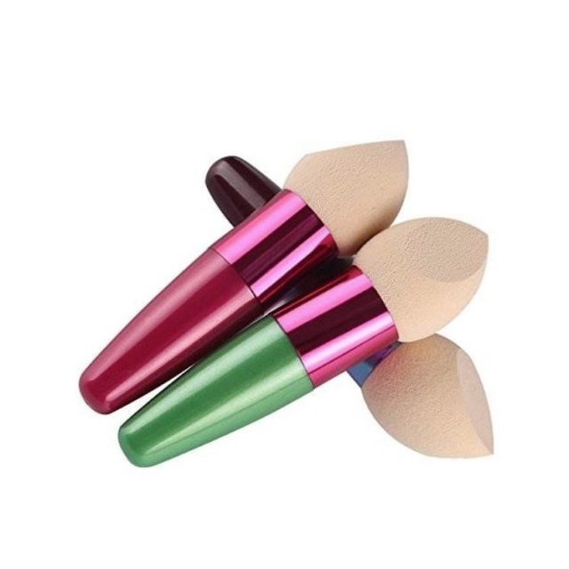 Foundation Makeup Sponge Blender Brush with Wood Handle