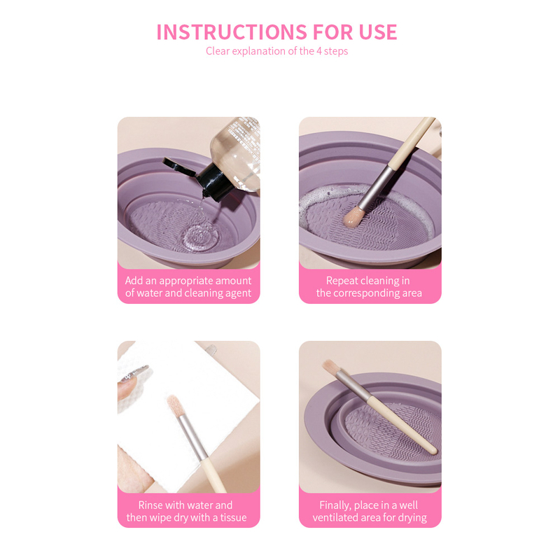 Silicone Foldable Makeup Brush Cleaning Bowl