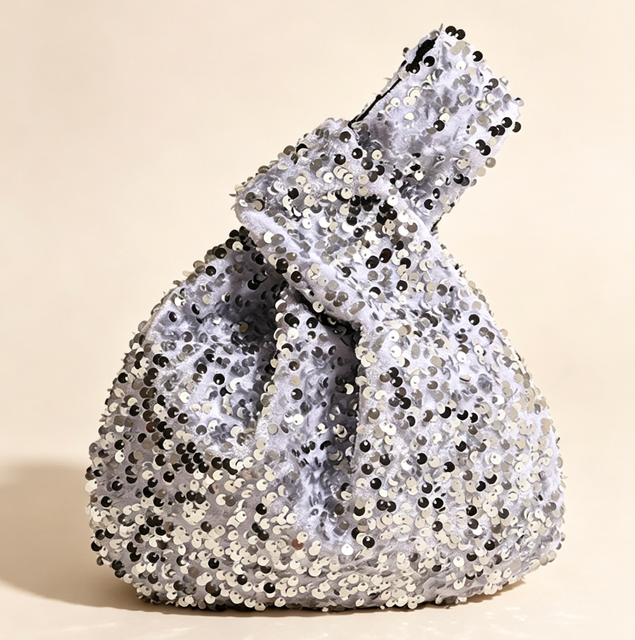 Custom Sequin Knot Clutch Bag, Multi‑Color Fabric Option Private Label Evening Purse Bulk OEM ODM