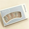 Custom Nude Gradient Hand Drawn Star Rhinestone Press On Nails | OEM Wholesale Handmade False Nail Sets