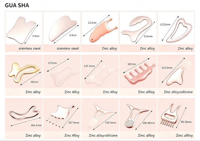 Black Zinc Alloy Scalp Gua Sha Comb Massager