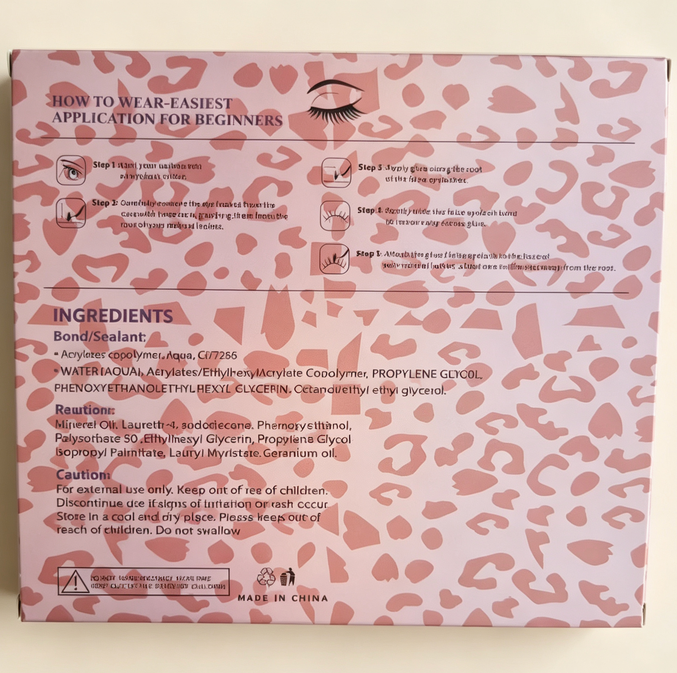 3D Mink DIY Cluster Lash Extension Kit LC09 Pink Leopard Private Label Set With Tweezers Bond Seal & Remover