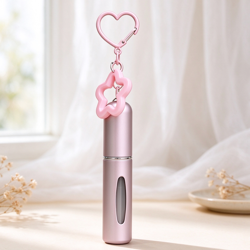 Custom Heart Star Keychain Refillable Mini Perfume Atomizer Bottle OEM ODM