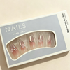 Custom Nude Gradient Hand Drawn Star Rhinestone Press On Nails | OEM Wholesale Handmade False Nail Sets