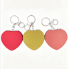 Custom PU Leather Heart‑Shaped Compact Mirror With Keychain Private Label OEM ODM