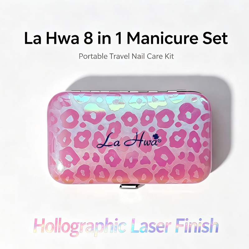 8 In 1 Holographic Laser Leopard Custom Logo Manicure Set