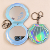 Custom Seashell PU Makeup Mirror with Keychain | OEM ODM Bespoke Compact Mirror