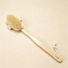 Premium Wooden Long Handle Bath Brush Custom Logo Exfoliating Body Shower Brush