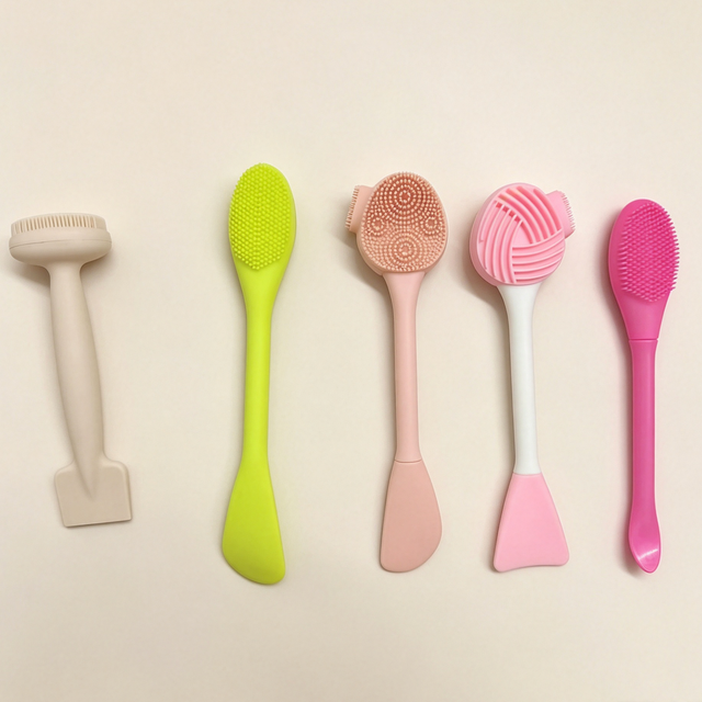 Custom Private Label Silicone Facial Cleansing Brush 2 In 1