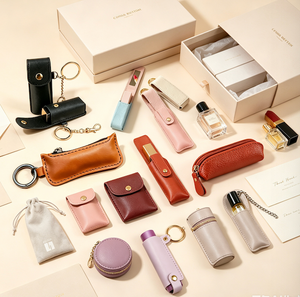 Custom Mini Leather Lipstick & Mini Perfume Bottle Pouches | OEM Wholesale Portable Cosmetic Keychain Holders
