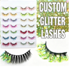 OEM Custom Color Glitter Strip False Eyelashes for Party & Festival Makeup