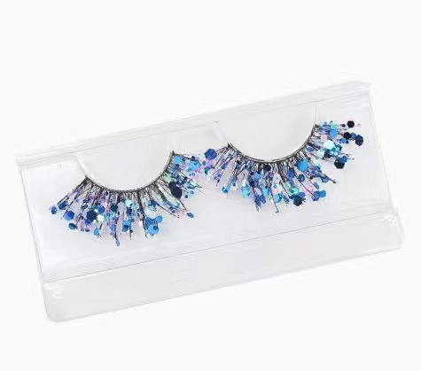 OEM Custom Color Glitter Strip False Eyelashes for Party & Festival Makeup