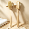 Premium Wooden Long Handle Bath Brush Custom Logo Exfoliating Body Shower Brush