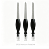 17.5cm Extra Long 2 in 1 Stainless Steel Manicure Tool Set, 3PCS Diamond Nail File & Cuticle Pusher Kit