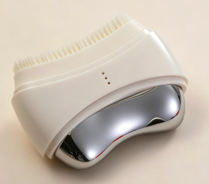 2 In 1 Rechargeable Facial Beauty Device, Silicone Cleansing Brush & Metal Gua Sha Lifting Massager