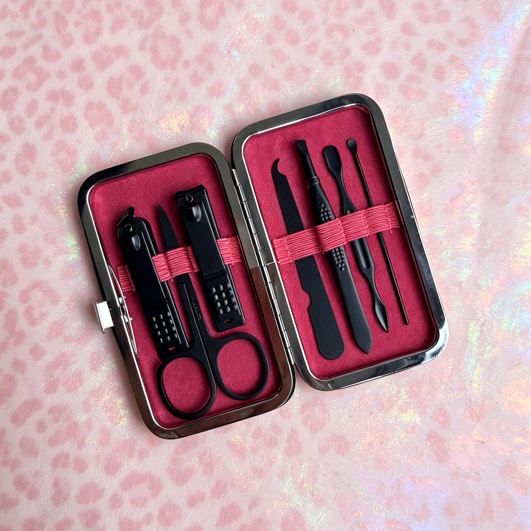 8 In 1 Holographic Laser Leopard Custom Logo Manicure Set